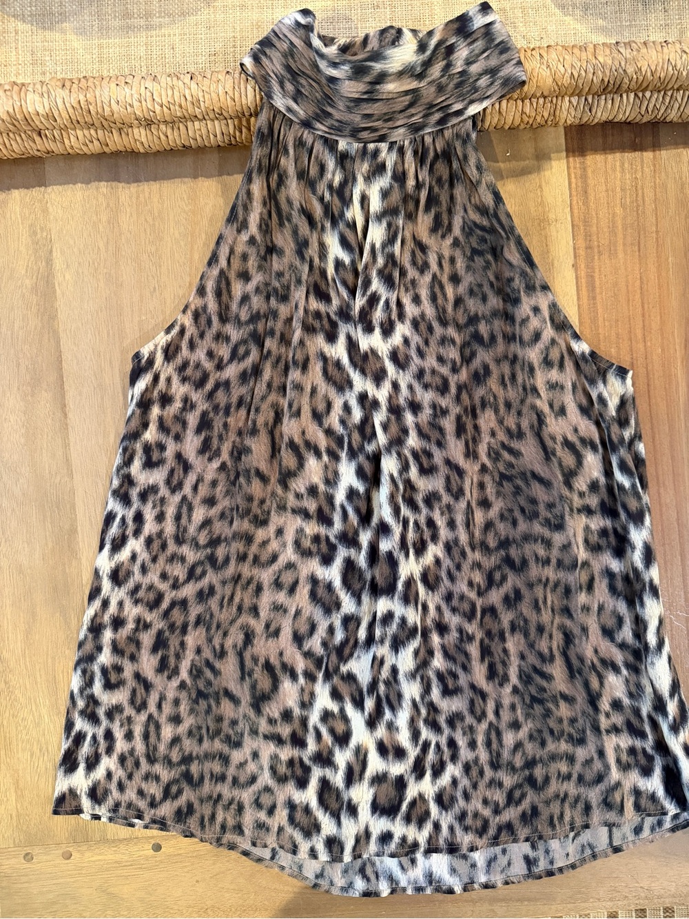 Joie Leopard-Print High Neck Sleeveless Camisole - Brown Black Cream